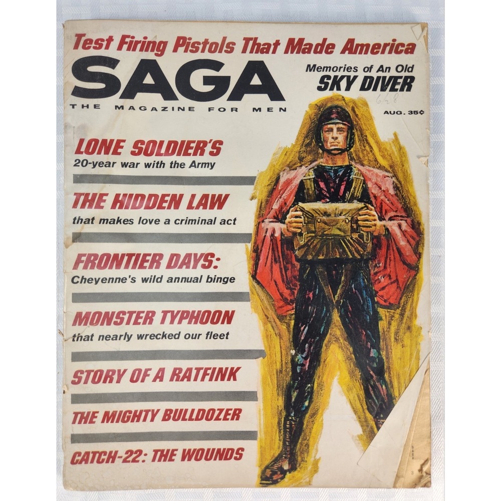 SAGA Magazine For Men -- August 1962 -- Joseph Heller Catch 22